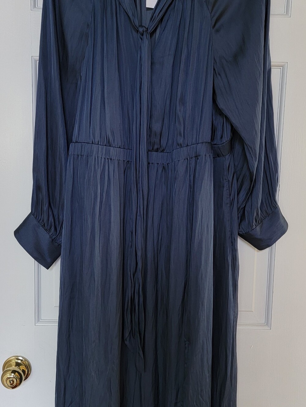 NWT J. Crew Tie-neck Dress, Deep Midnight, XXL - Picture 6 of 7